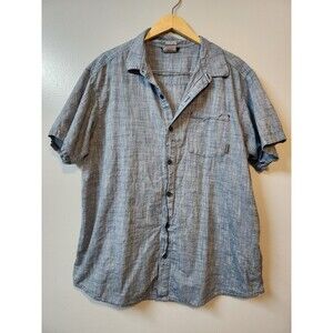 Columbia Men’s Short Sleeve Button Up Shirt XLarge Gray Blue Button Shirt
